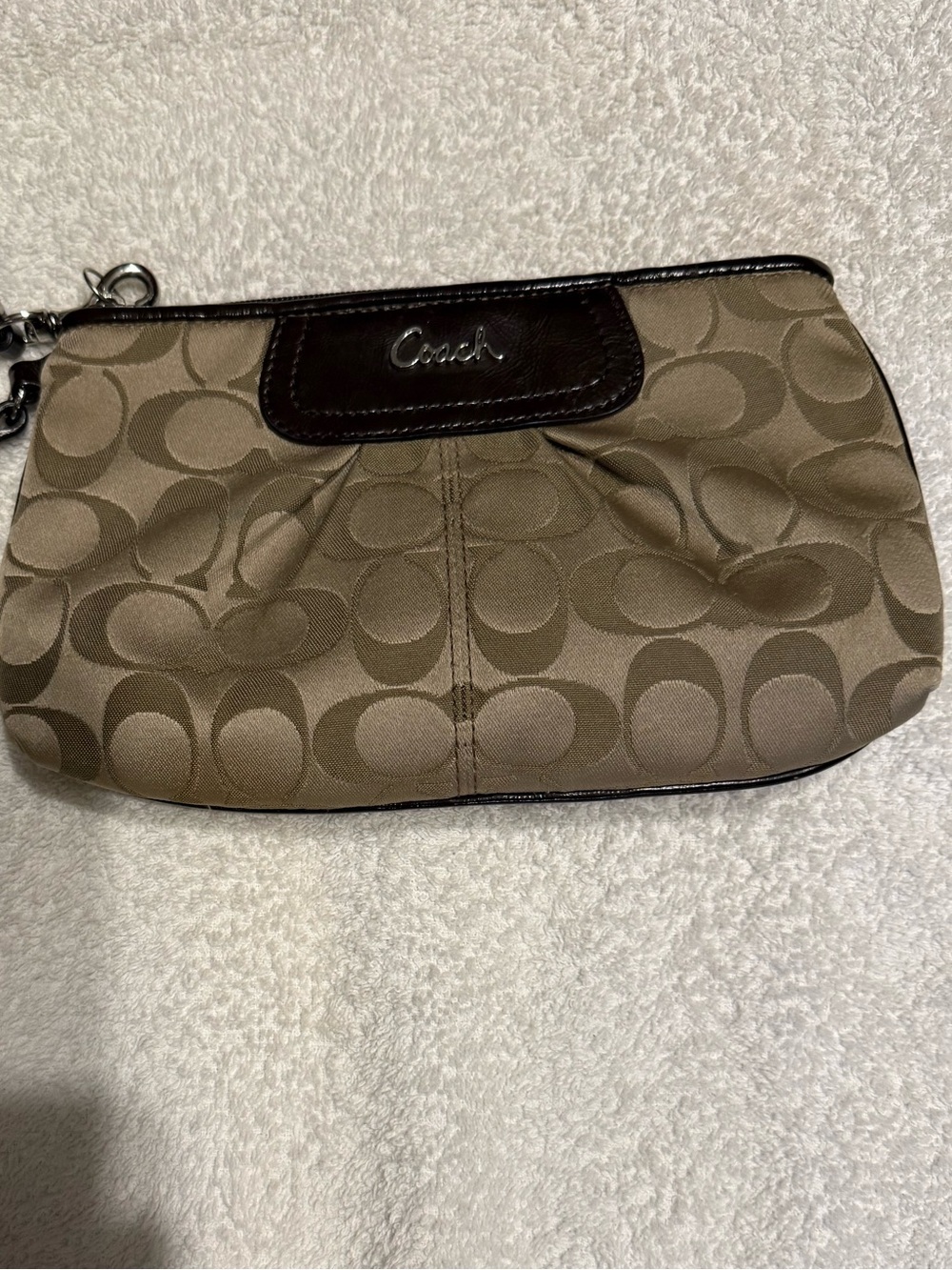 Coach Signature Sateen Ashley Wristlet